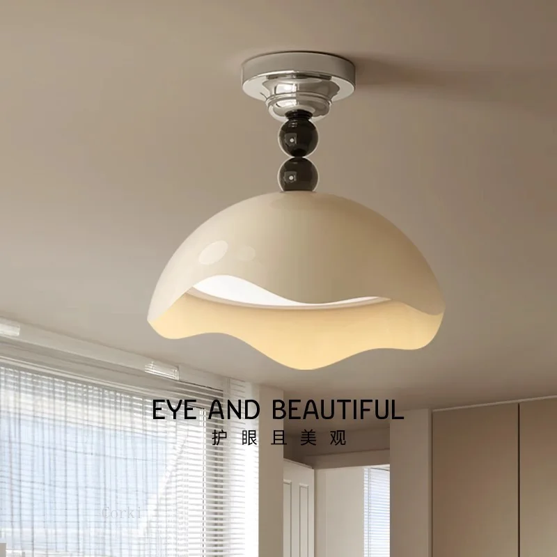 Modern Led Pendant Light White Middle Eggshell Ceiling Lamp for Living Room Bedroom Dining Room Home Decor Lighting Fixture
