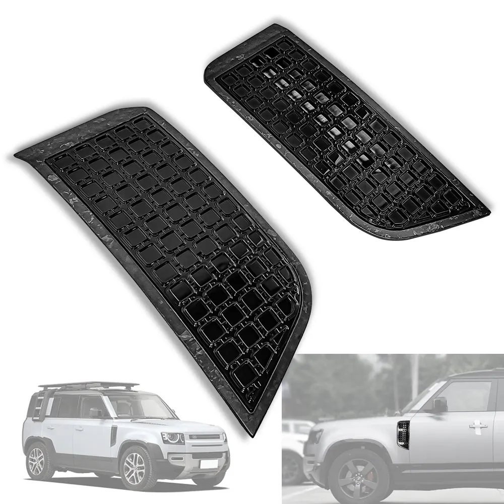 Auto Ricambi Tuning Parafango D'aria Prese d'aria laterali Porta in fibra di carbonio Sfiato laterale Griglia a rete per Land Rover Defender 90 110 2020-2024