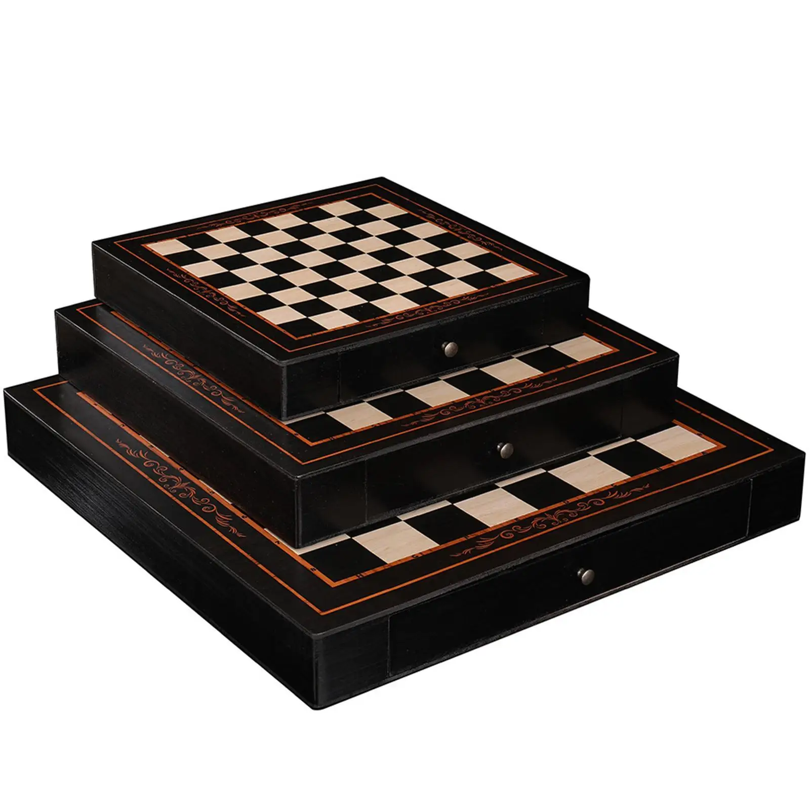 Chess Board Set Strategy Game Housewarming Gift 2 Extra Queens Board Games with Drawers for Outdoor Schools Camping Kids Family