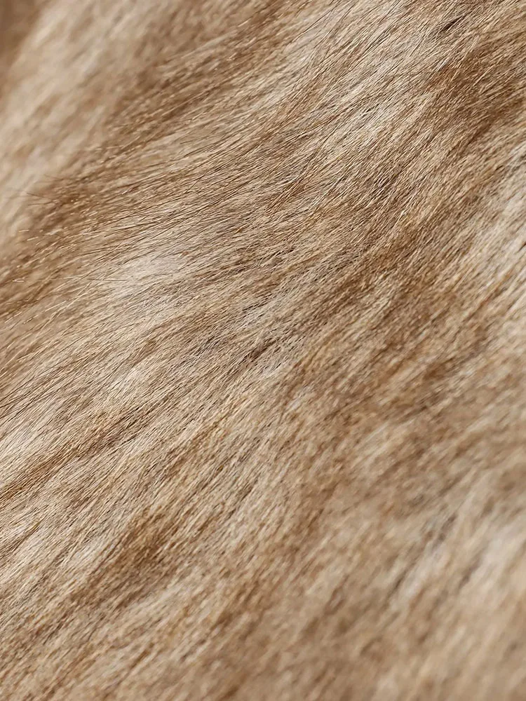 المرأة الخريف الشتاء سترة جديدة خريف جديد كم طويل فو الفراء تأثير سترة دافئة قصيرة شخصية الموضة غير رسمية تنوعا #3