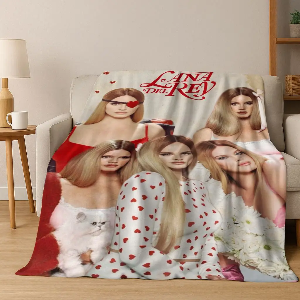 

2026 Lana Del Rey Lizzy Grant Singer Art Flannel Blanket,Cozy Soft Throw Blanket for Home Bedroom Bed Sofa Picnic Office Cover