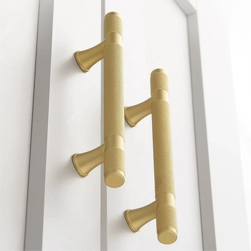 Long Knurled Cabinet Handles Kitchen Accessories Dresser Drawer Knobs Gold Black Cupboard Wardrobe Door Pulls Furniture Handles