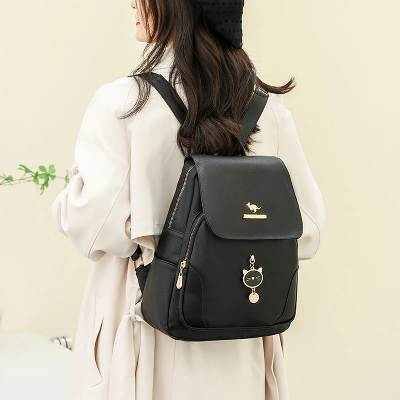 Brand Women Fashion Backpack Travel Large Backpack PU Leather Handbag Schoolbag For Girls bag Female Shoulder Back mochila