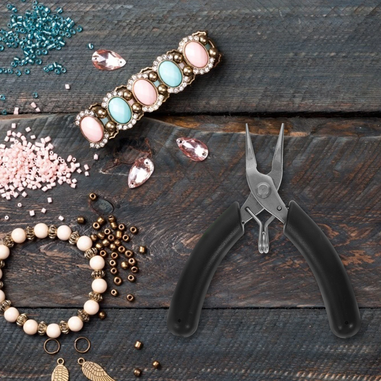 

1Pcs Stainless Steel Needle Nose Plier Jewelry Making Tool Clamp Durable Portable for DIY Crafts Wire Wrapping Jewelry Plier