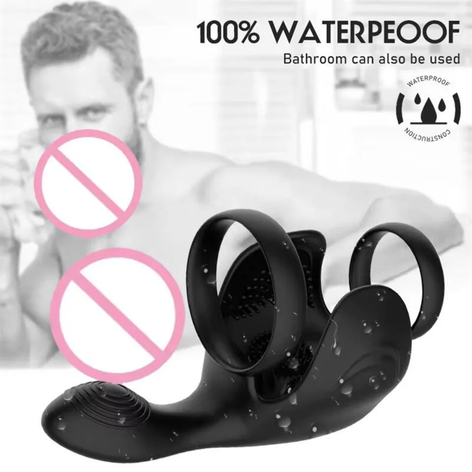 مدلك قضيب كهربائي للرجال ، كيس الصفن ، قفل هزاز ، جهاز استمناء الحيوانات المنوية ، محفز ، بالغ ، 10 سربات #5