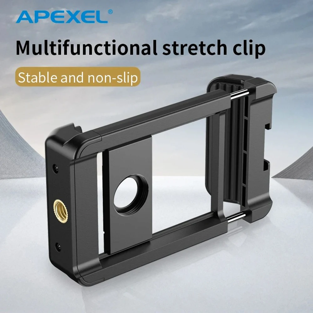 

APEXEL FL23 Universal Phone Clip with 17mm + 37mm Thread LED Fill Light Cold Shoe Mount & 1/4in Screw Hole Lens Adapter