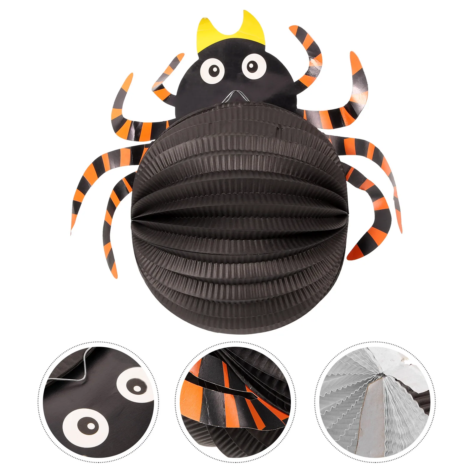 

Halloween Spider Lanterns Black Folding Paper Hanging Party Decor Haunted House Lights Spooky Decorations Indoor Lighting