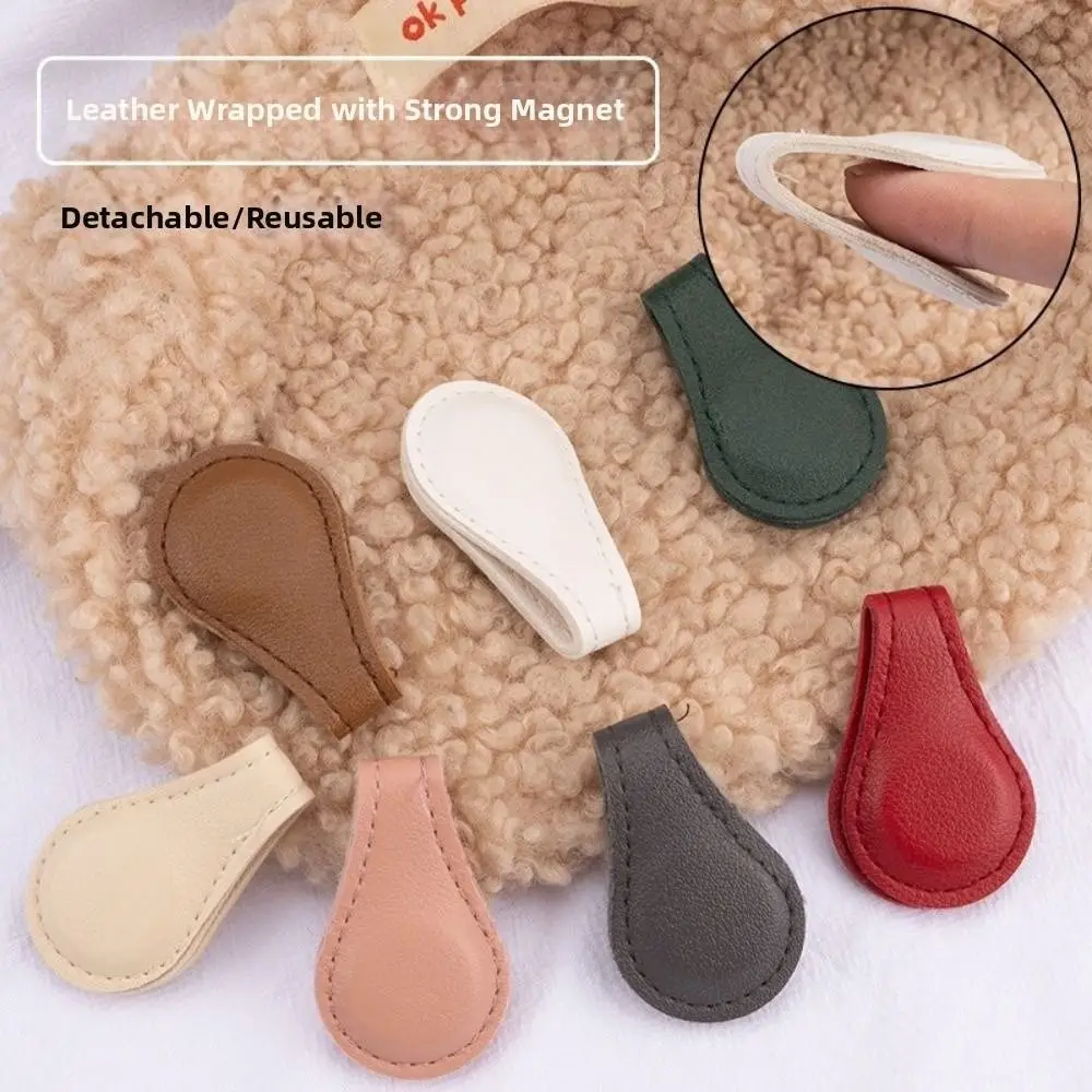 2Pcs Leather Fixed Magnetic Buckle Detachable No Sewing No Nails Leather Leg-retracting Buckle Trouser Legs Buckle Sleeve