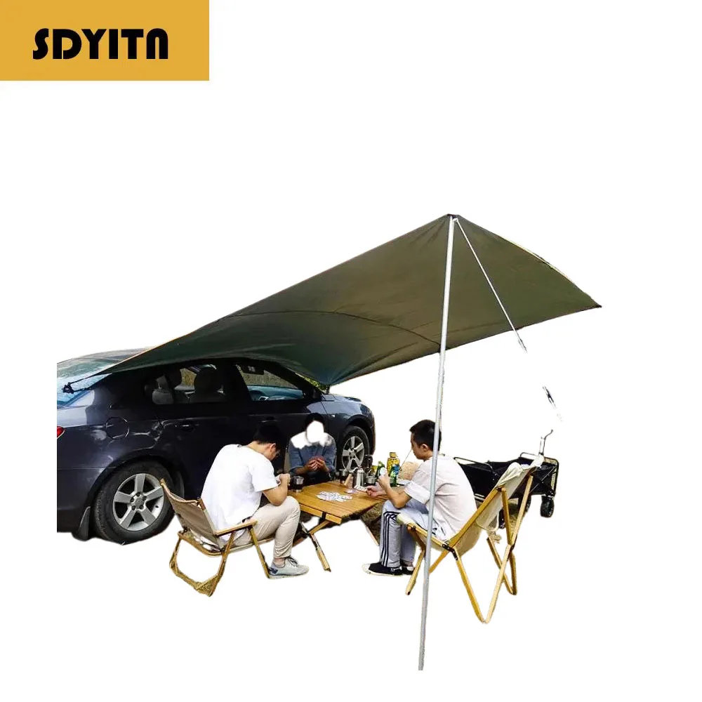 

SUV, Car Side Awning ,Waterproof Tarp with Pole, Ropes, Pegs and Suction Cup Anchor, Outdoor Camping Car Tent Car Tarp Shade