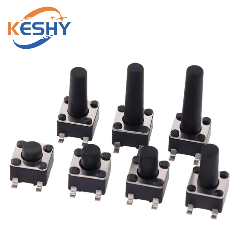 50PCS 4.5X4.5 Push Button Switch SMD 4.5X4.5X3.8 Light Touch Switch 4.5*4.5*4.3/5/6/7/8/9/10/11/12/13MM The Power Switch 4Pins