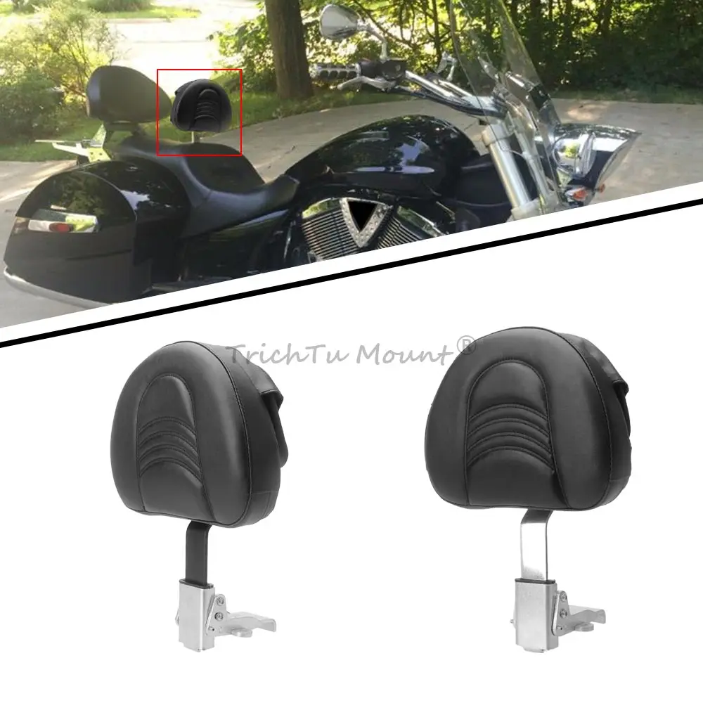 

Adjustable Black Rider Driver Backrest Sissy Bar Pad for Victory Cross Country Magnum 2010-2017, Roads 2010-14 Hard-Ball 2012-13