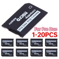 Adaptador de tarjeta de memoria TF a MS, Mini lector de tarjetas de memoria Plug and Play para Pro Duo Micro SD, adaptador para juegos, 1-20 piezas