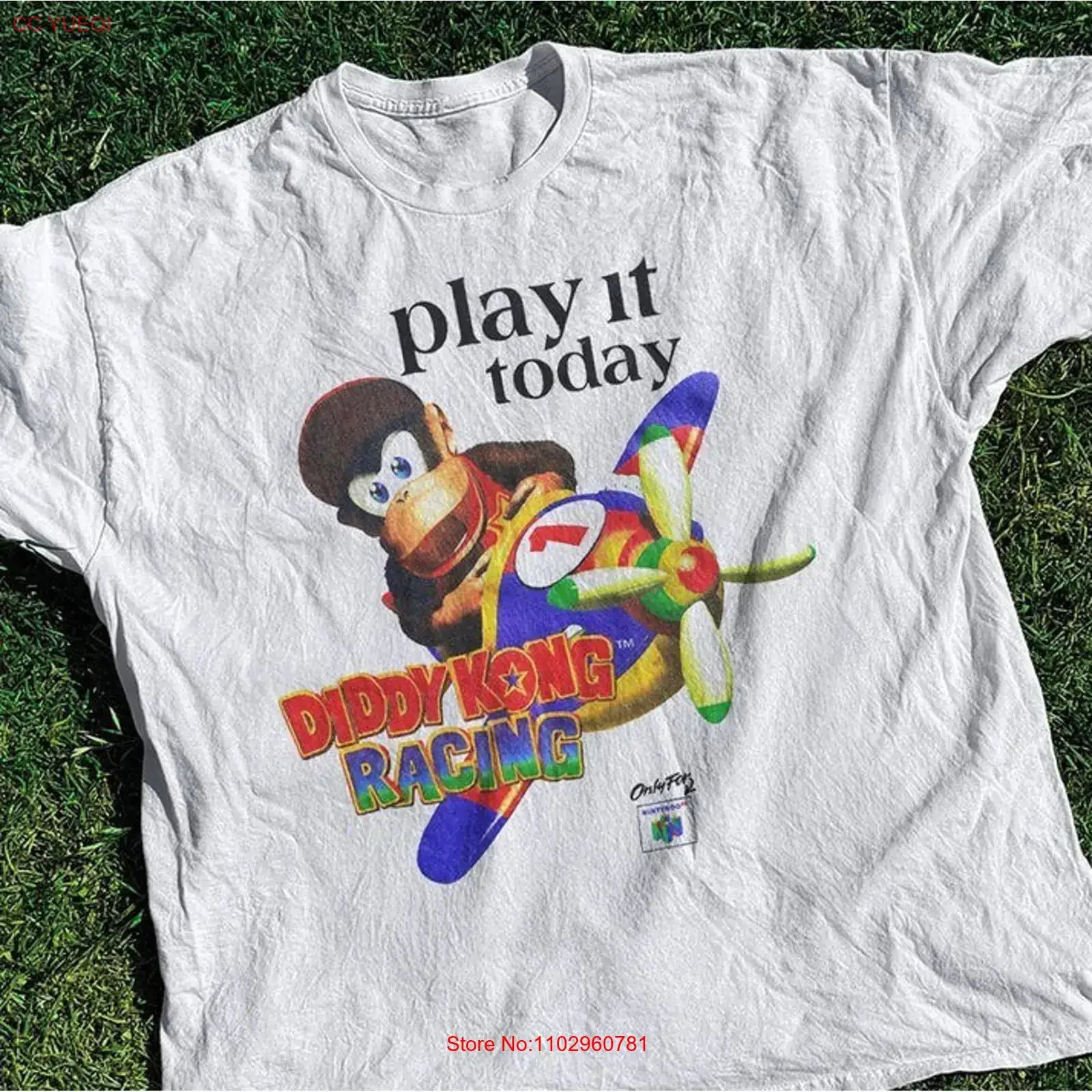 CAMISETA UNISEX RETRO DIDDY KONG RACING TALLAS S-5XL, estilo vintage, lavada, cómoda, elástica, transpirable, informal, ligeramente estilo streetwear