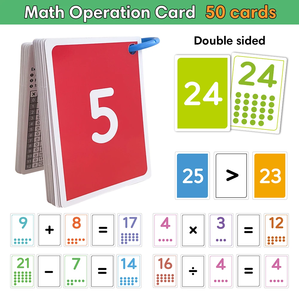 Anzahl Flash-Karten Addition Subtraktion Multi pli kation Division zufällige Kombination karten Montessori interaktive Lehrmittel