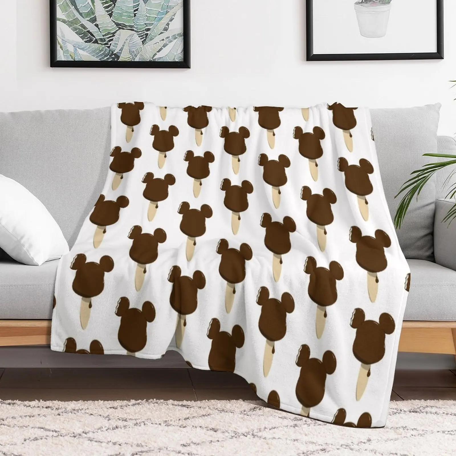 

Mickey Ice Cream Throw Blanket Soft Plaid For Sofa Thin Stuffeds Blankets