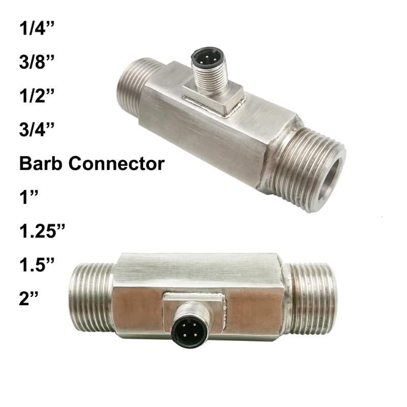 Imagem -02 - Medidor de Fluxo Líquido de Água sem Fio Efeito Hall Turbina Pulso Sensor Flowmeter Aço Inoxidável 81 41