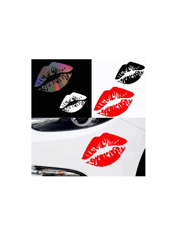Autocollant de voiture lèvres baiser, carrosserie de voiture, fenêtres, pare-brise, décoration de moto, accessoires de décoration Automobiles imperméables