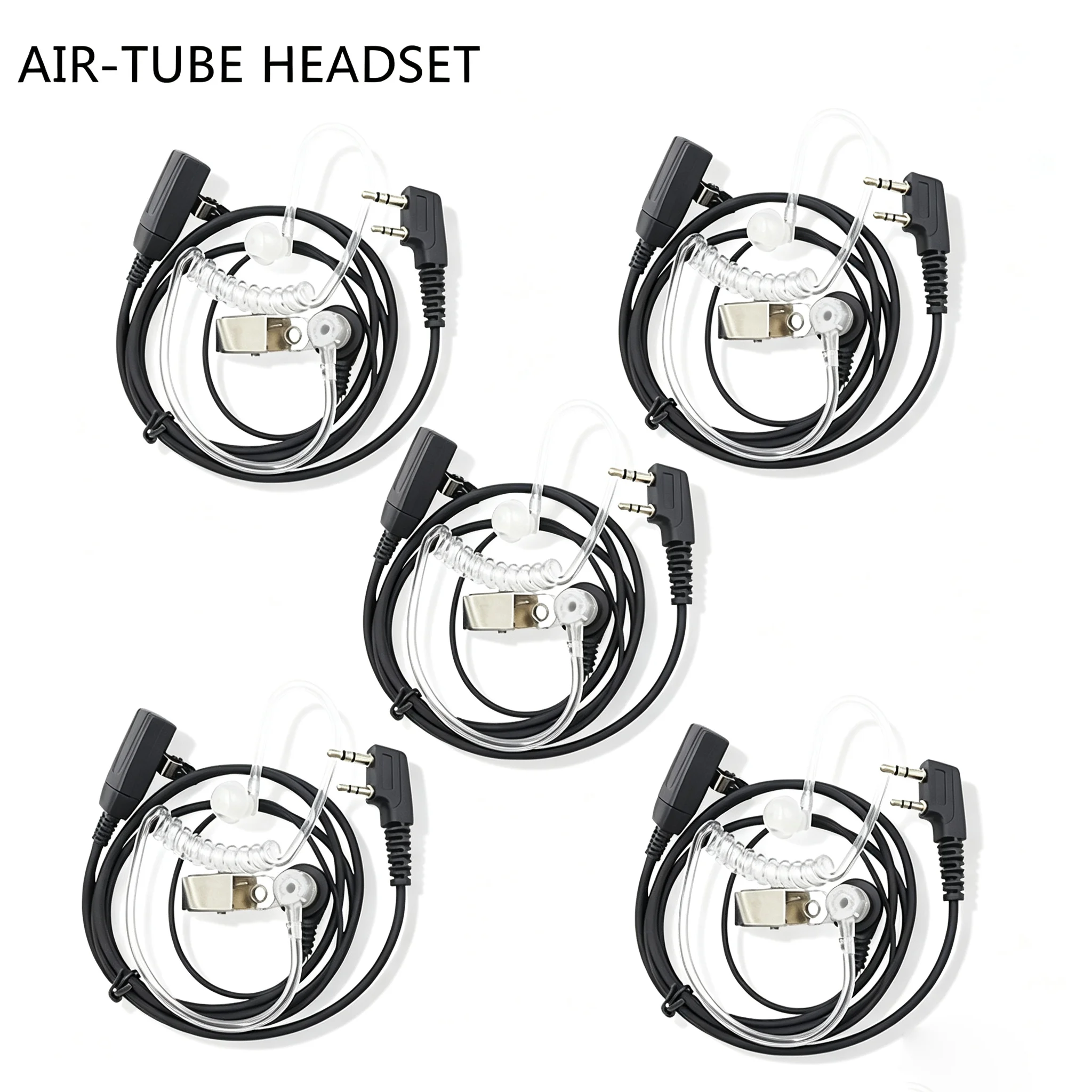 5pcs  K-head Walkie Talkie Earphones 2 Pin Universal Air Duct Headset Cable for Baofeng UV5R  QUANSHENG