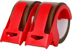 2-Pack Brown Packing Tape with Dispenser -2.7mil x 1.88