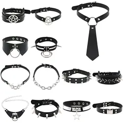 New Spiked Choker Punk Collar Women Men Rivets Studded Chocker Chunky Necklace Goth Jewelry Metal Gothic Emo Accessories