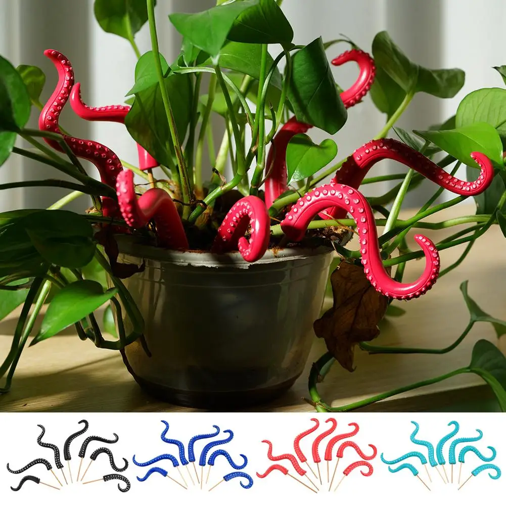 7PCS Seamonster Tentacles Octopus Tentacle Plant Stake Garden Stakes For Plant Decor Octopus Tentacle Stakes