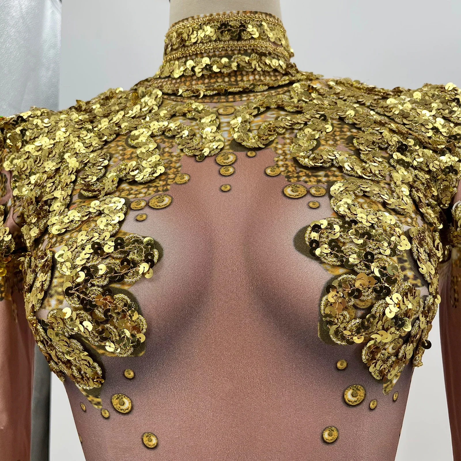 kobiety taniec na rurze klub nocny impreza nosić kostiumy drag queen seksowne dwuczęściowe złoto srebro cekiny frędzle body strój sceniczny sukienka