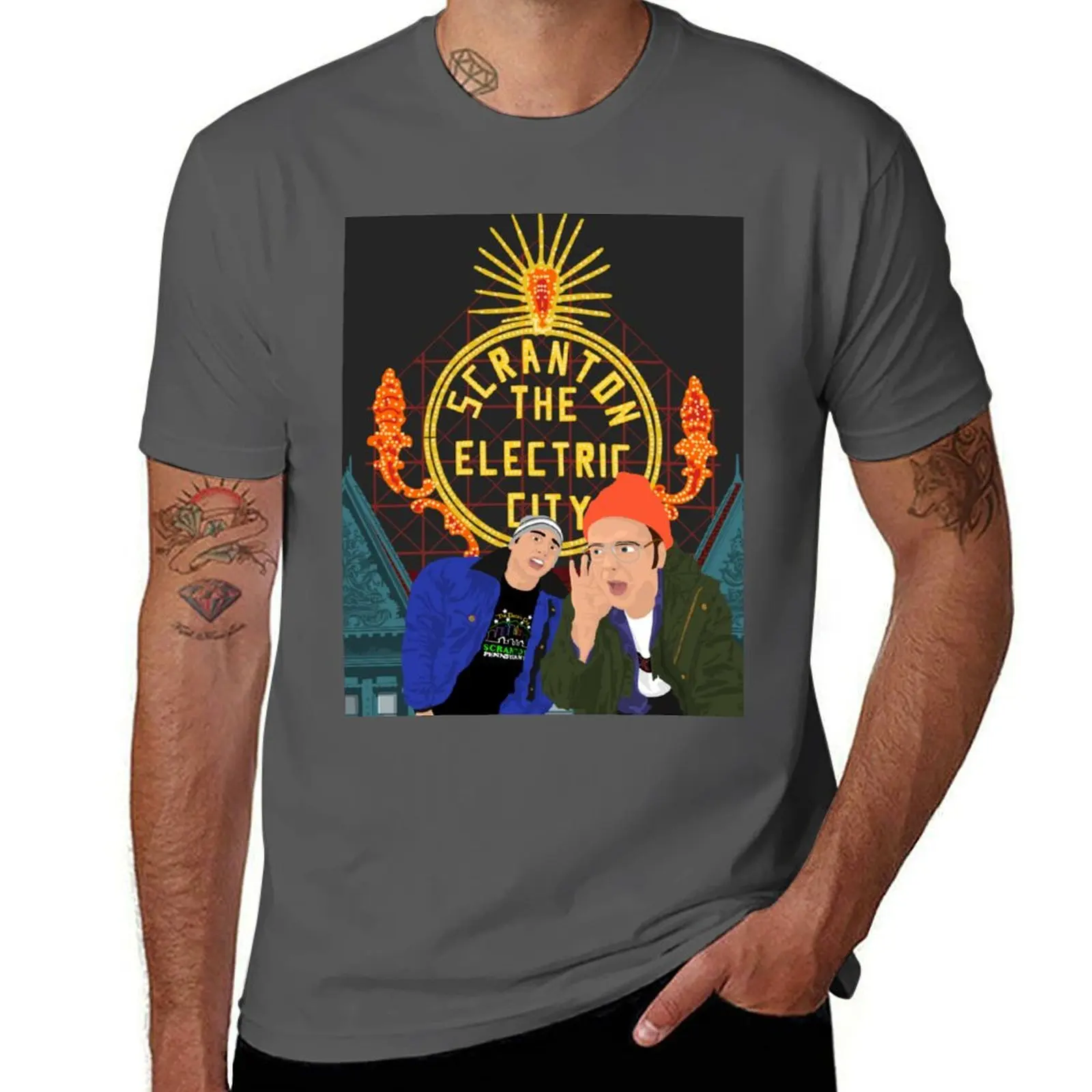 

Lazy Scranton The Electric City T-Shirt Abstract Pattern Print Top