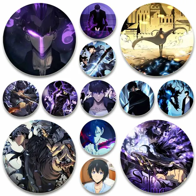 

Anime Solo Leveling 32/44/58mm Simple Button Pins,Round Snap in Design Brooch,Daily Stylish Ornament Badge,Ideal Gift for Friend