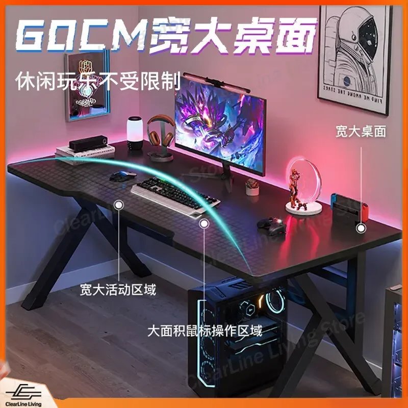 K Shaped Gaming Desk Double Computer Table for 2 Players E Sports Desk with Monitor Stand Home Office Writing Study