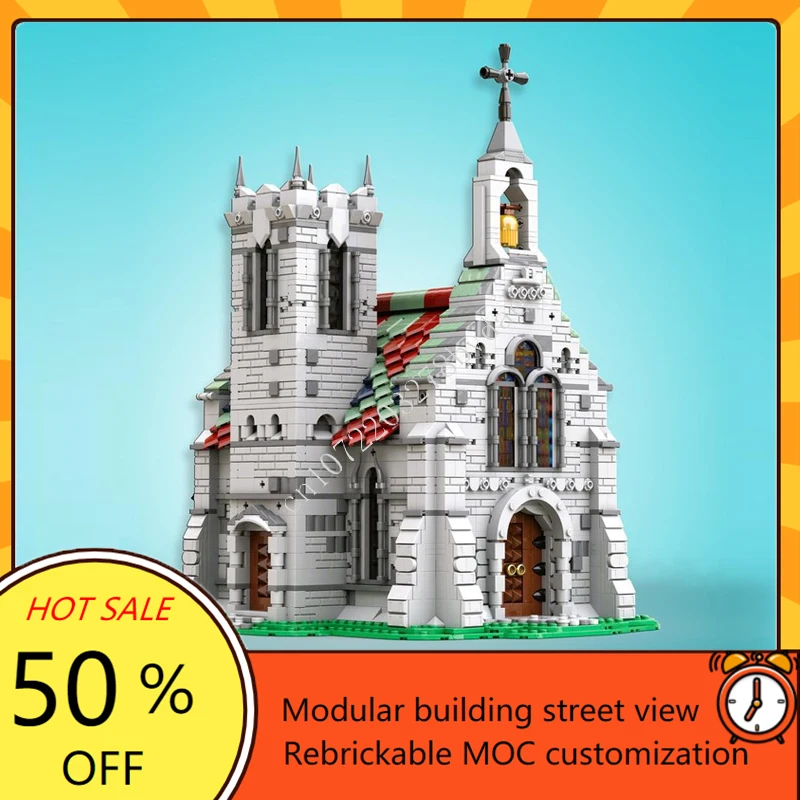 2496PCS The Old Church Modular MOC Creative street view Model Building Blocks Architecture DIY Education Assembly Model Toy Gift