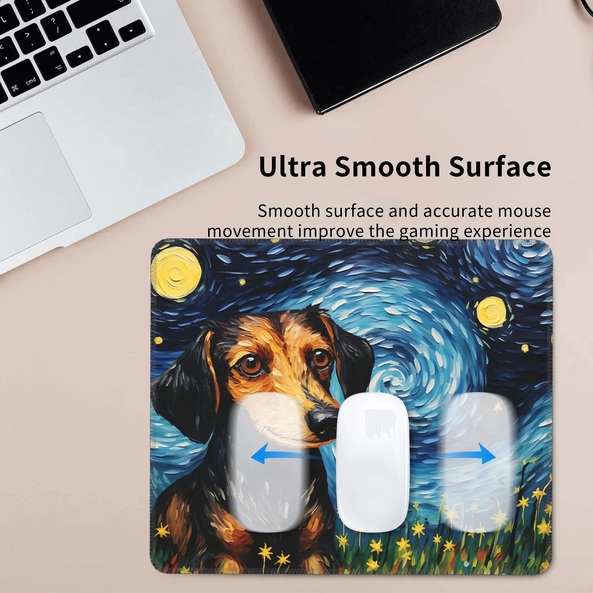 Starry Sky Dachshund Dog Portrait Mouse Pad Computer Keyboard Mouse Mat Gamer PC Laptop Desk Mat Office Table Mats