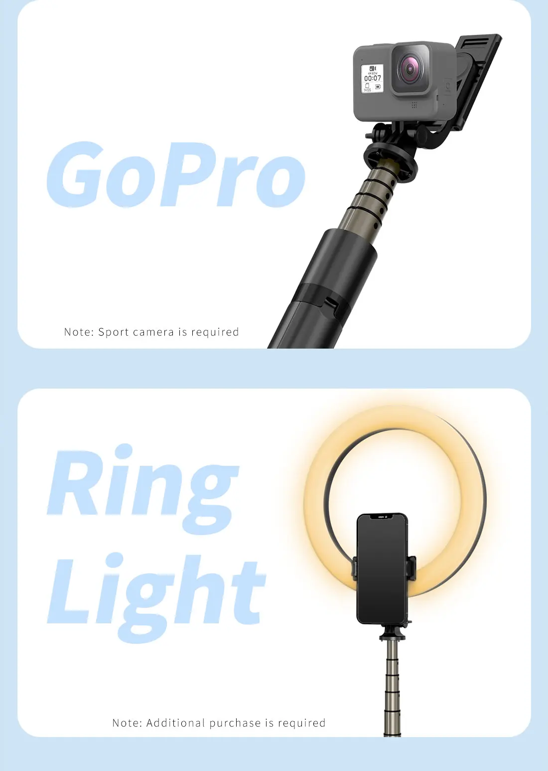 Support Q06 pour la diffusion en direct, perche à selfie Bluetooth, alliage d'aluminium allongé, trépied multifonctionnel intégré, photographie au sol