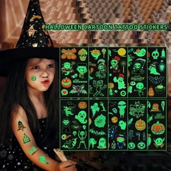 10Pcs/Set Children'S Halloween Tattoo Cartoon Night Glow Stickers ChrismasParty Activities Holiday Gatherings Temporary Stickers