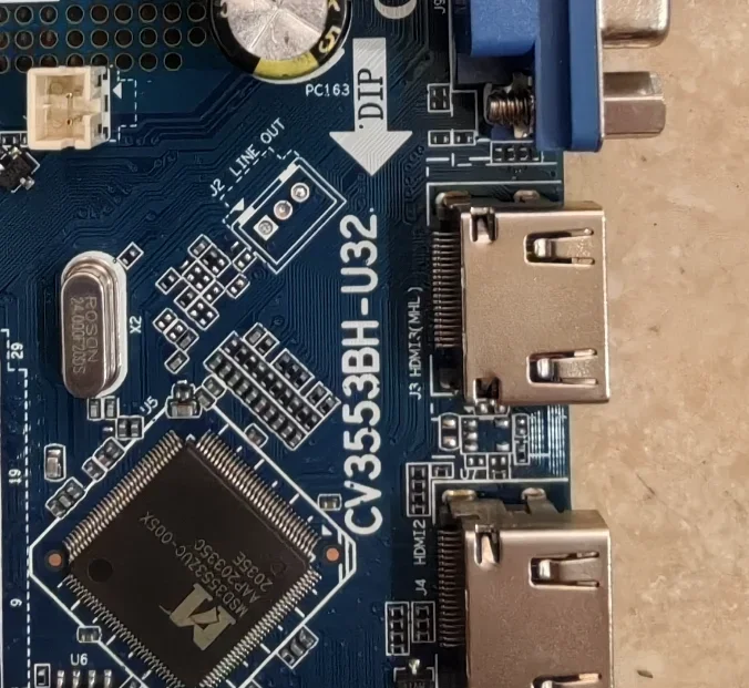 CV3553BH-U32   Three in one TV motherboard, physical photo, tested   2 screen cable specifications, check the interface