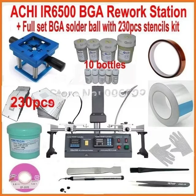 ACHI IR6500 bga repair station main board repair machine + 10 pcs bga solder balls + 230 pcs 90mm bga mold + 19 gifts