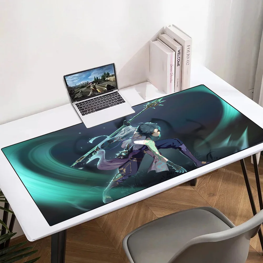 

Xiao Genshin Impact Mousepad Mouse Mat Desk Mat With Pad Gaming Accessories Prime Gaming XXL Keyboard