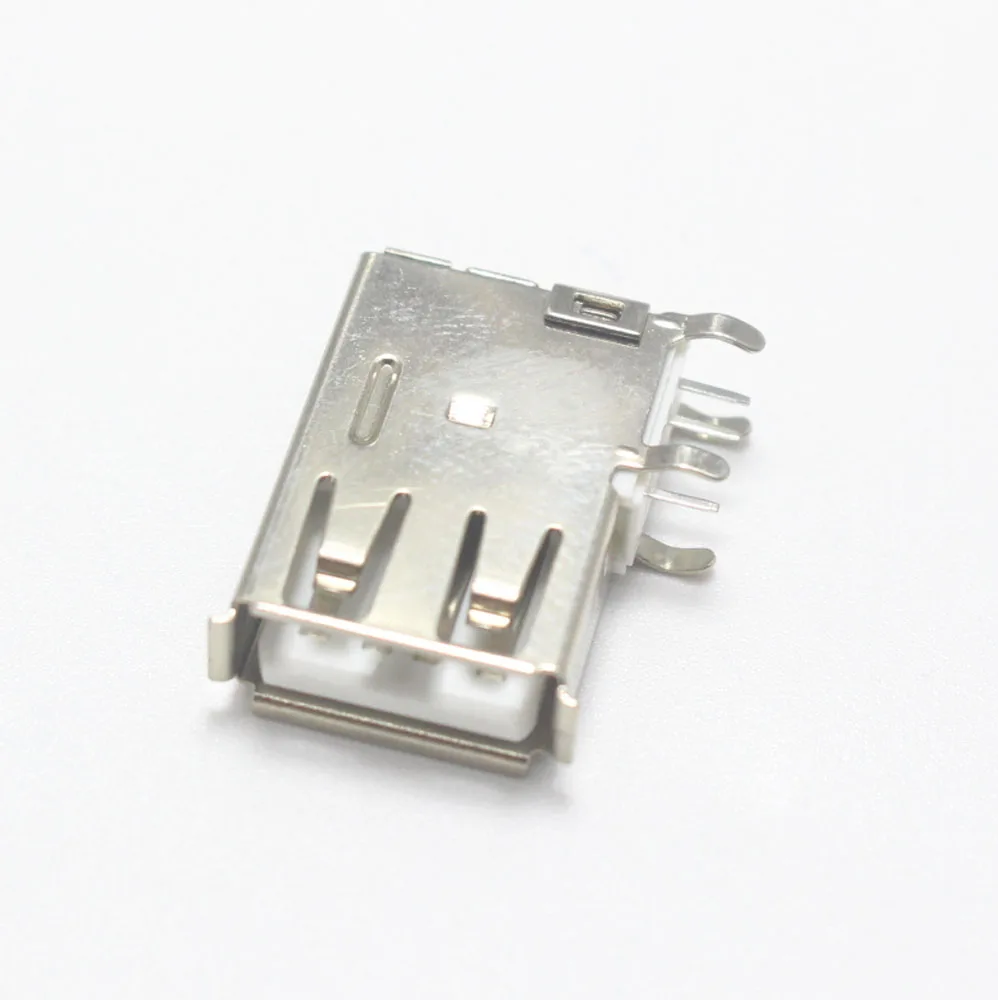 10pcs USB Type A Long Type Female Socket Connector Welding 90 Degrees Right Angle Pin DIP Plug Jack DIY Connectors