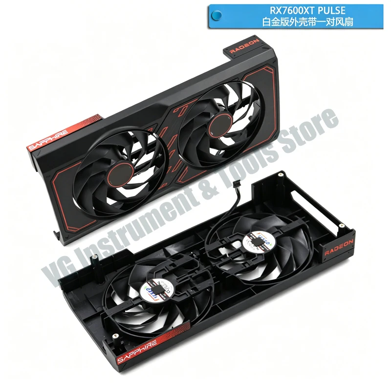 Neues Lüftergehäuse mit Lüfter für die Grafikkarte SAPPHIRE Sapphire RX7600XT PULSE Platinum Edition – Detail 5