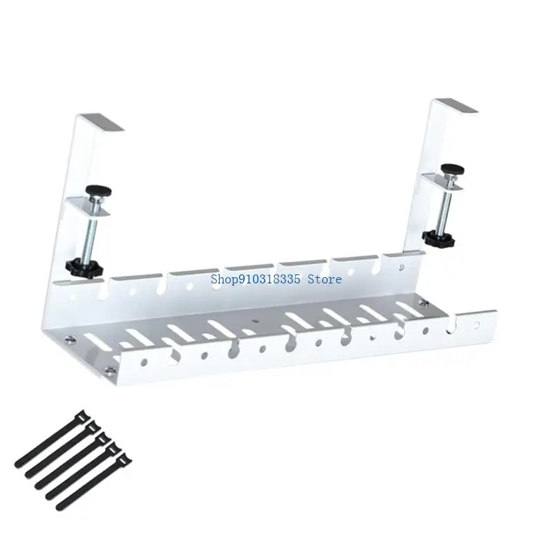  Retractable Under Desk Cord Organizers Tray AntiSlip Base Secures Cable Hold