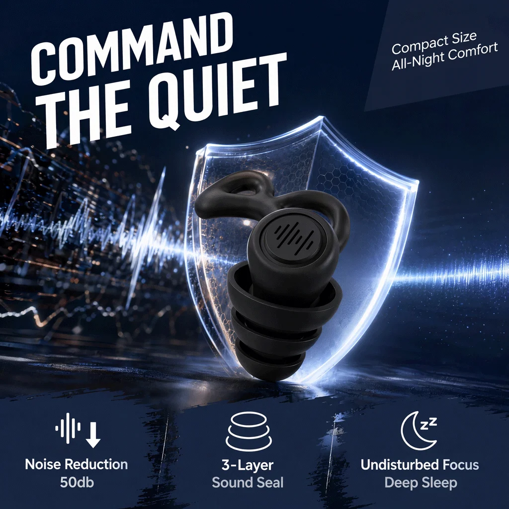 Sleep Earplugs 50dB Noise Cancelling Silicone Ear Plugs Three-Layer Sealing Sound Insulation Soft Reusable Anti Noise Earplugs