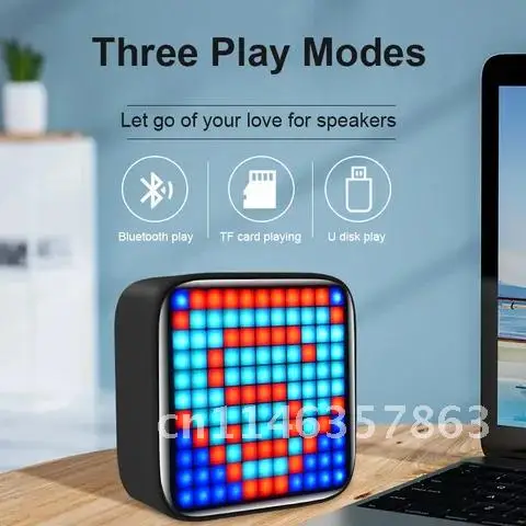 Wireless Portable RGB Pixel Art Bluetooth Speakers Powerful LED Displays Unique Gift Soundbar Home Light Decoration Creation