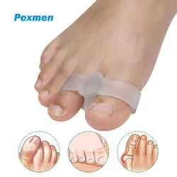 Pexmen 2/4Pcs Gel Bunion Corrector Soft Toe Separators with 2 Loops Big Toe Spacer Suitable for Bunion and Overlapping Toe