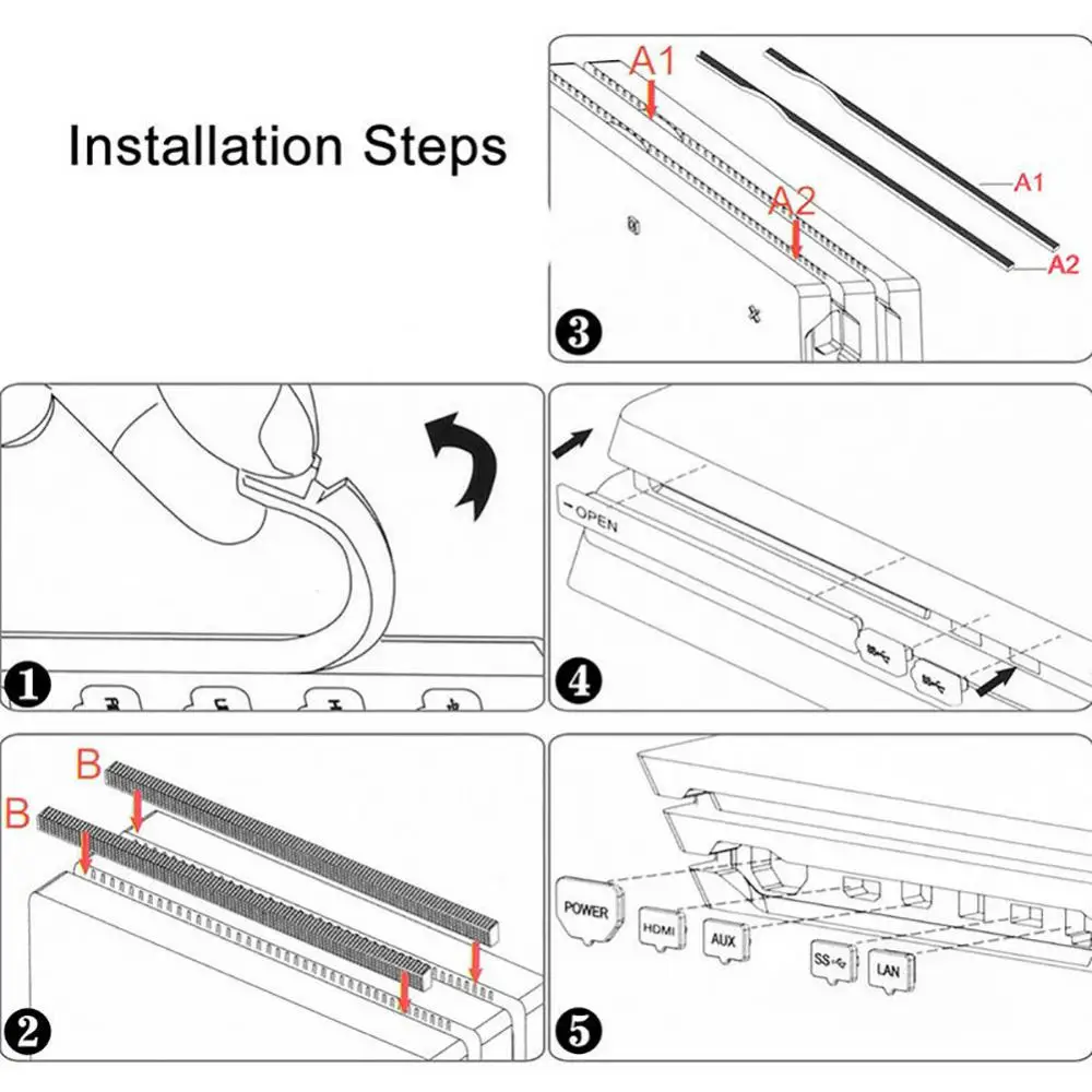 Caso à prova de poeira para Slim Gaming Console, evitar capa, Stopper Pack, Dustproof Kit, DIY, 4 Slim