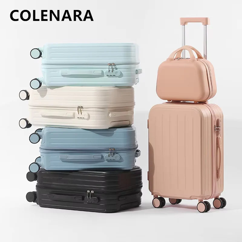 COLENARA Luggage Travel Set 20 Inches Student ABS + PC Boarding Box Men's Trolley Case Women's Password Box Cabin Suitcase