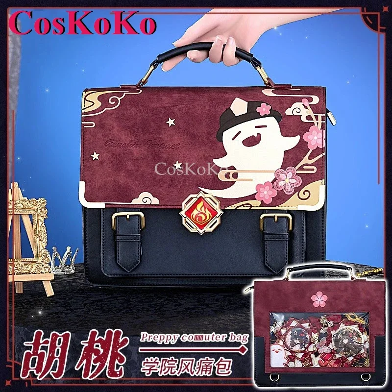 

Coskoko Hu Tao cosplay game Genshin impact theme impression pack daily preppy commuter backpack messenger bag fashion itabag New