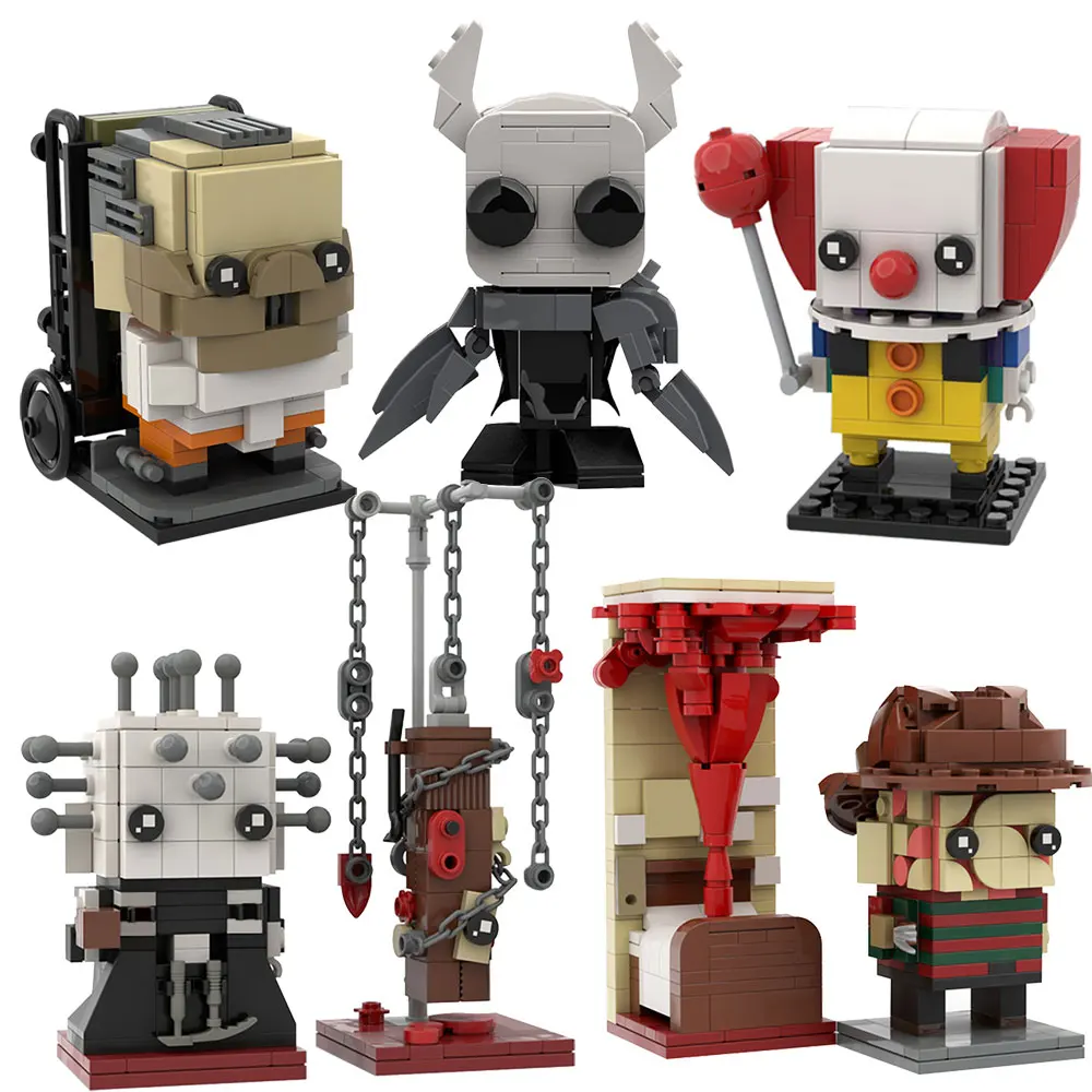 Texas Devil Scary Clown Skeleton Character MOC Character Figures Building Blocks Kit Animal Hunter Brickheadz Toys for Kid Gifts