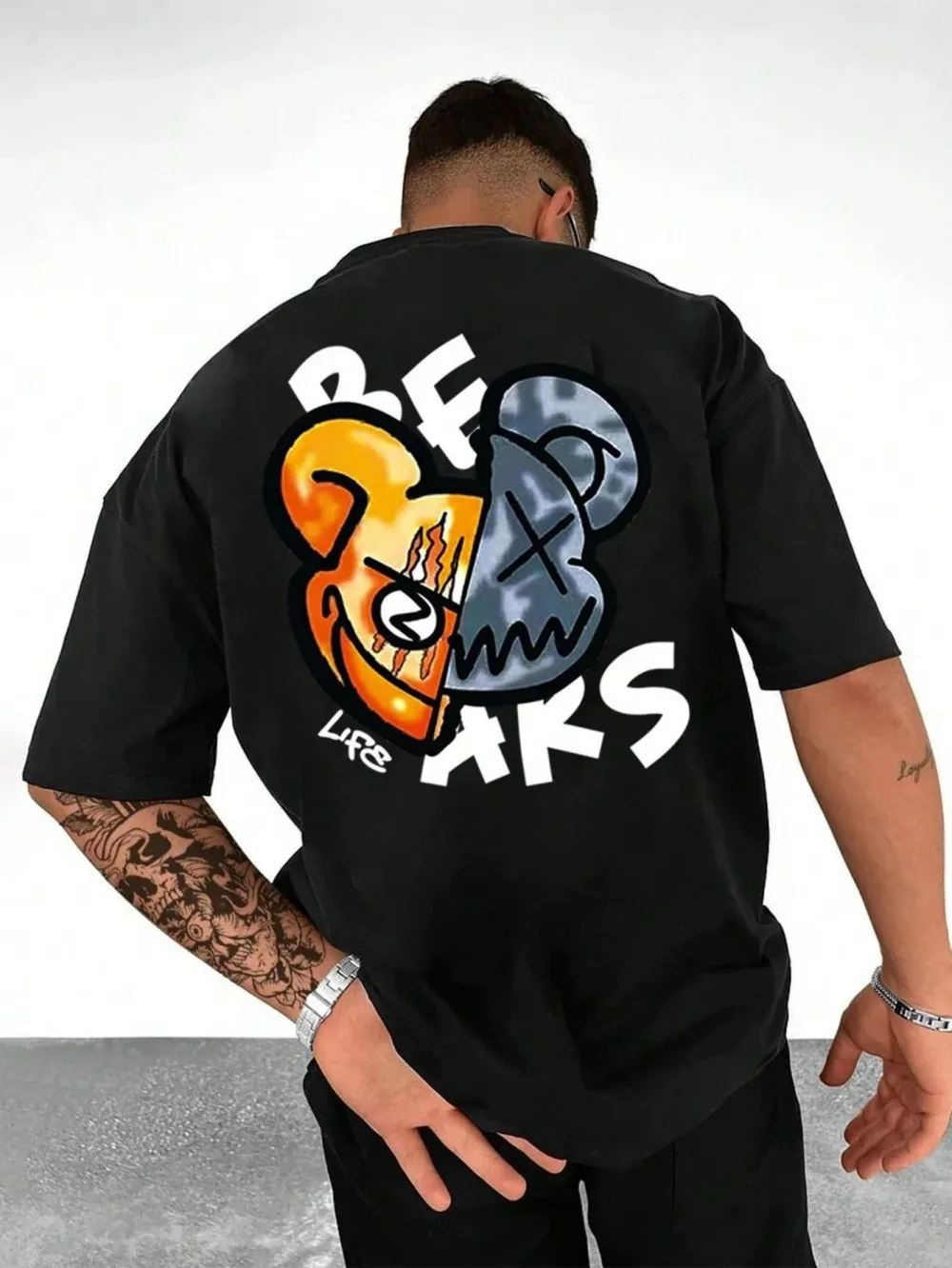 

Модная новая мужская персонализированная дышащая футболка с круглым вырезом и принтом медведя, из полиэстера, для активного отдыха и повседневной носки