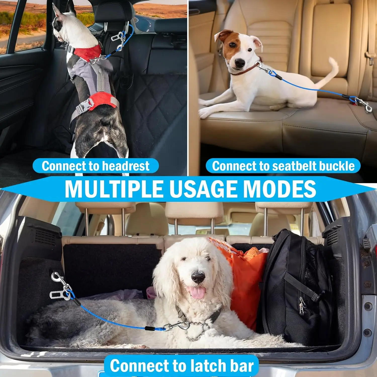 1Pc Chew-Proof Dog Car Harness Durable, Comfy & Secure Seat Belt for Small/Medium Dogs - a Pet Travel Essential - view 6
