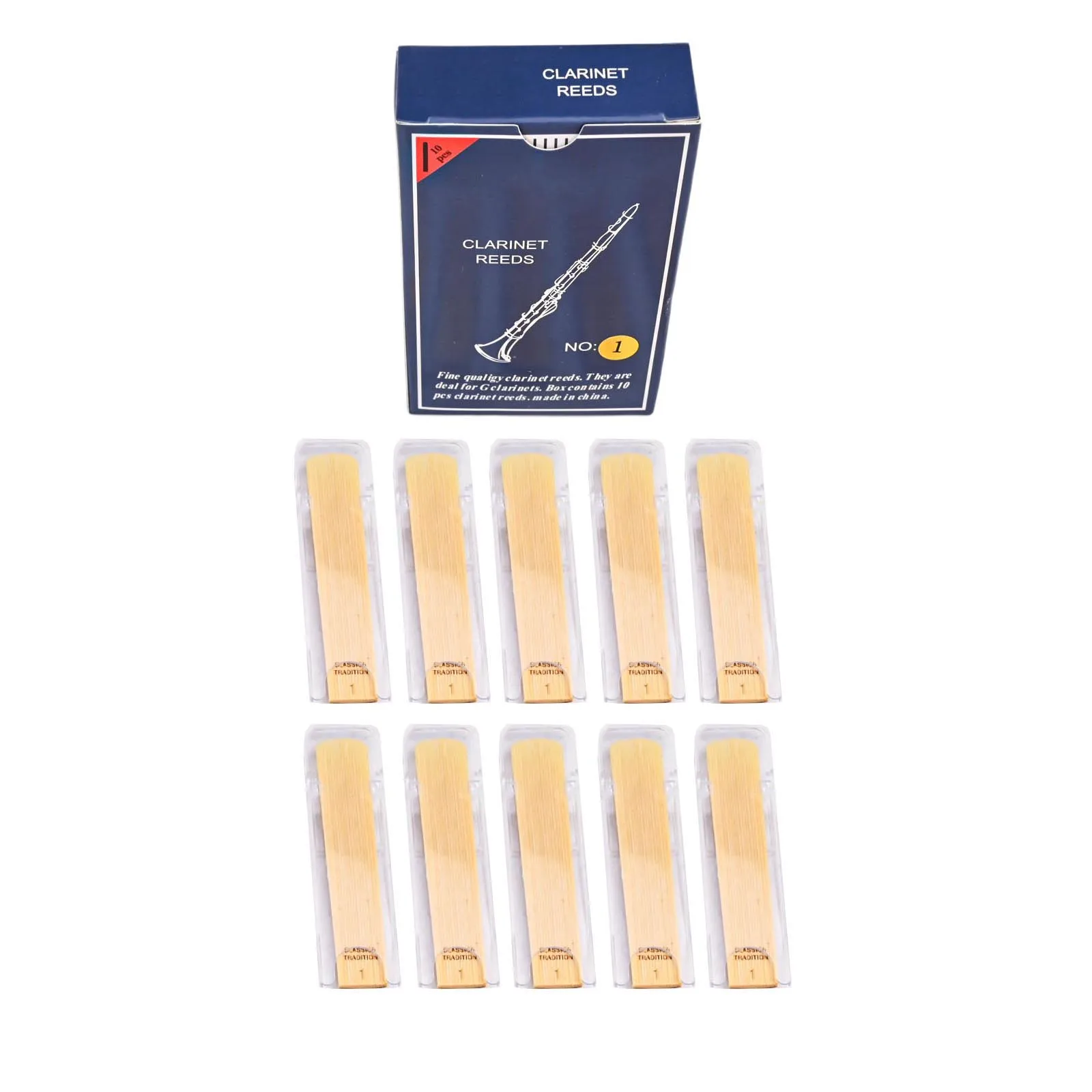 

Clarinet Reeds Strength Bb Clarinet Reeds Premium Materials Smooth Construction Easy Storage High-strength Practice