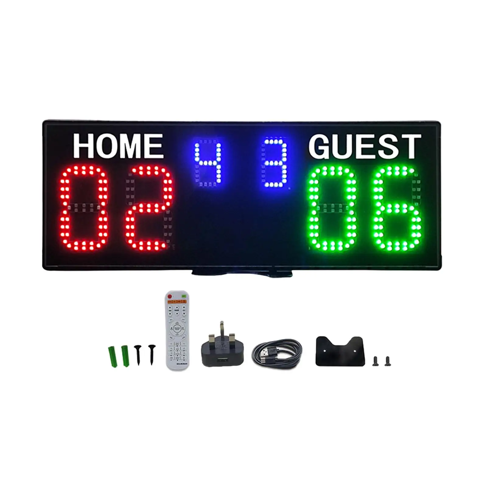 

Electronic Basketball Scoreboard with Remote Control Wall Mount 6 Digit Scoreboard Home Guest Digital Scoreboard Score Counter